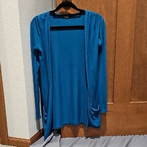 Blue Open Front Cardigan